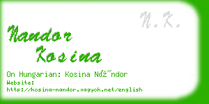 nandor kosina business card